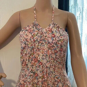 Floral Halter Maxi Dress in Pink